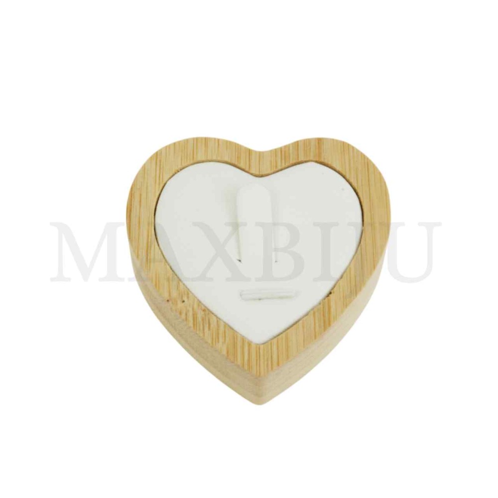 Heart Shaped Wooden Ring Exhibitor 6,5x6,5cm