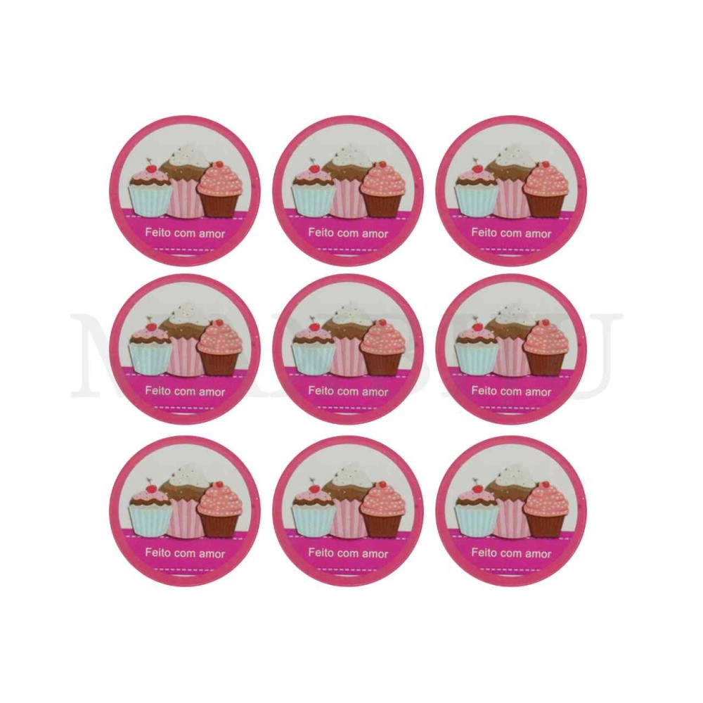 Sticker Poster "Feito com Amor" - 54 Pcs