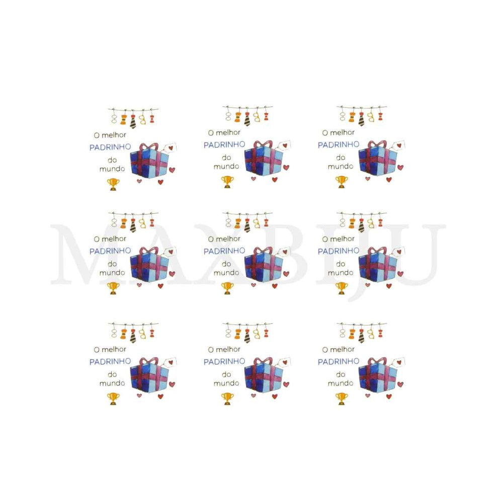 Sticker Poster "O Melhor Padrinho do Mundo" - 56 Pcs