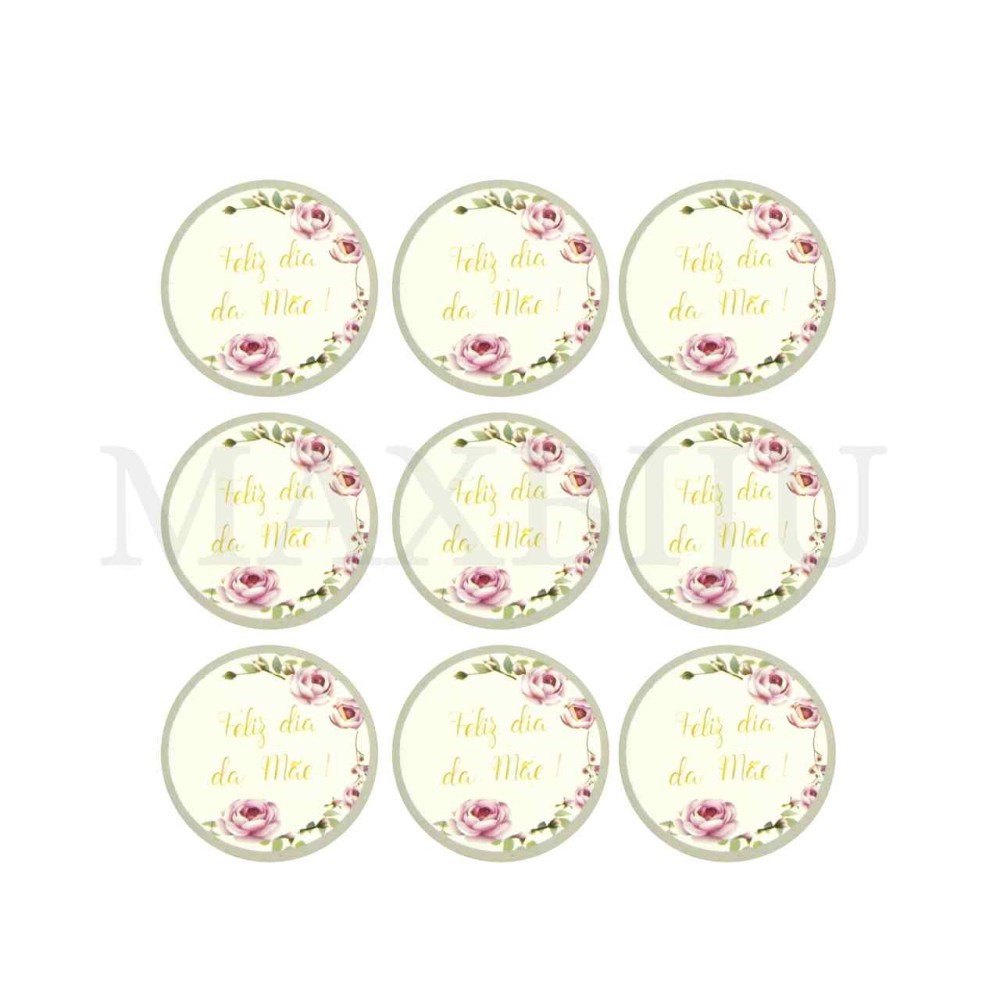 Sticker Poster "Feliz Dia das Mães" - 56 Pcs