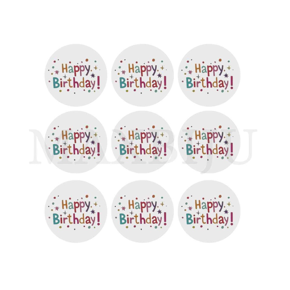 Sticker Poster "Happy Birthday" - 54 Pcs