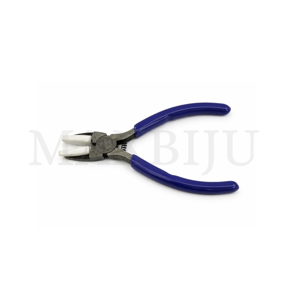 Flat-nose pliers with nylon protective cover.
