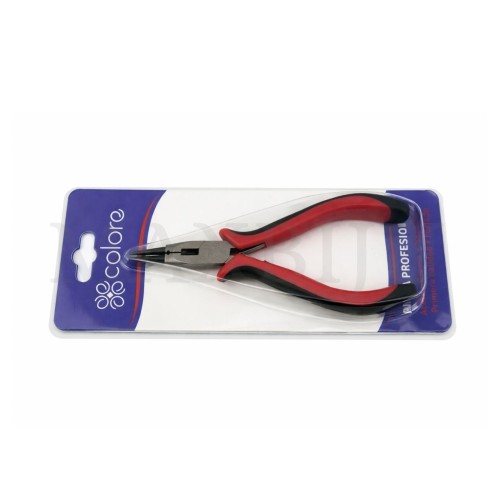 Round-nose pliers with cutting edge.